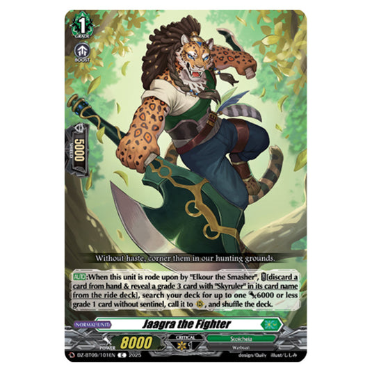 Jaagra the Fighter DZ-BT09/101EN card from the Cardfight!! Vanguard set Super Brave Detonation