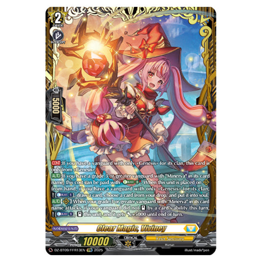 Clear Magic, Viviney DZ-BT09/FFR13EN card from the Cardfight!! Vanguard set Super Brave Detonation