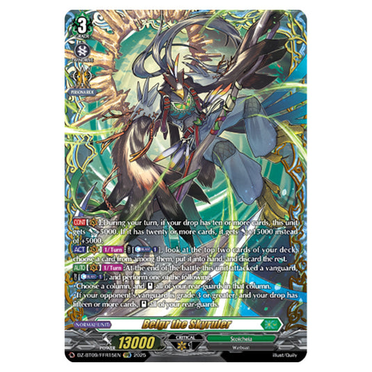 Belgr the Skyruler DZ-BT09/FFR15EN card from the Cardfight!! Vanguard set Super Brave Detonation