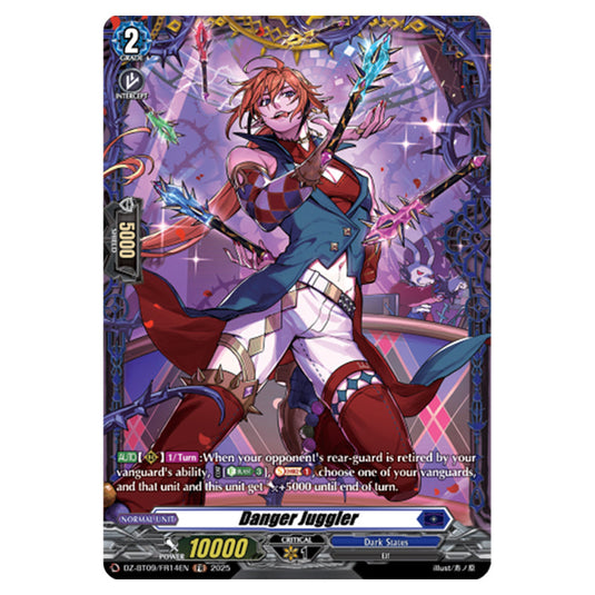 Danger Juggler DZ-BT09/FR14EN card from the Cardfight!! Vanguard set Super Brave Detonation
