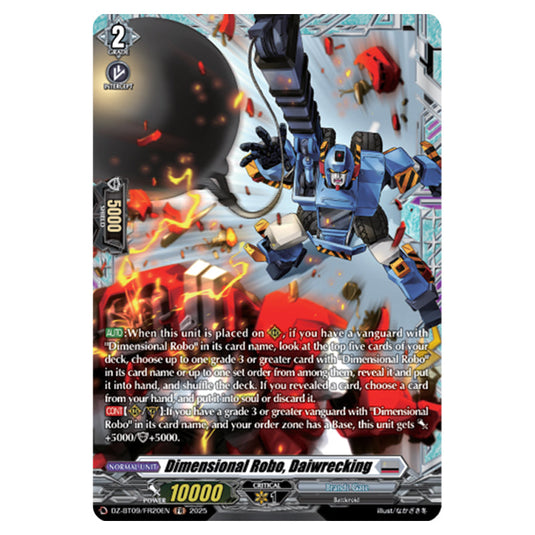 Dimensional Robo, Daiwrecking DZ-BT09/FR20EN card from the Cardfight!! Vanguard set Super Brave Detonation