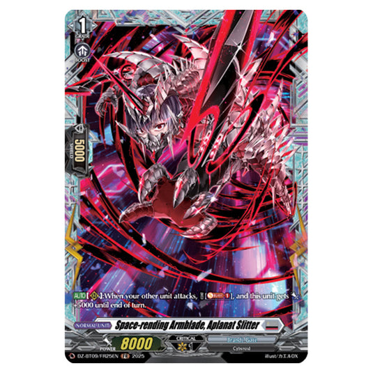 Space-rending Armblade, Aplanat Slitter DZ-BT09/FR25EN card from the Cardfight!! Vanguard set Super Brave Detonation