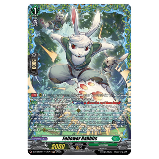Follower Rabbits DZ-BT09/FR42EN card from the Cardfight!! Vanguard set Super Brave Detonation