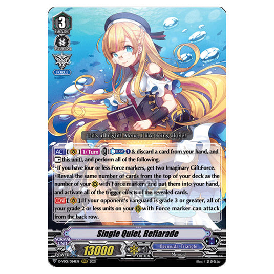 Cardfight!! Vanguard - D-VS01 - Clan Collection Vol.1 - Single Quiet, Refiarade (RRR) D-VS01/064