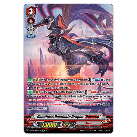 Cardfight!! Vanguard - D-VS03 - Clan Collection Vol.3 - Dauntless Dominate Dragon "Reverse" (SP) D-VS03/SP04EN
