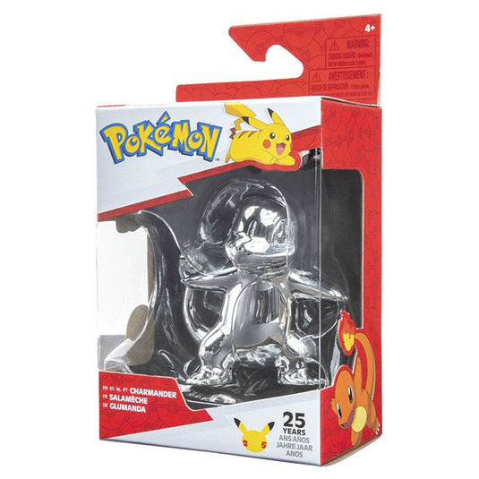 Pokemon - 25th Celebration - 3 Inch Silver Charmander Figure