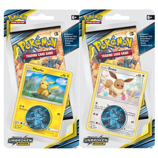 Pokemon - Sun & Moon - Unbroken Bonds - Checklane Blister - Pikachu & Eevee
