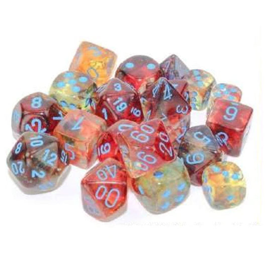 Chessex - Nebula Primary/blue Luminary - 7 Die Set