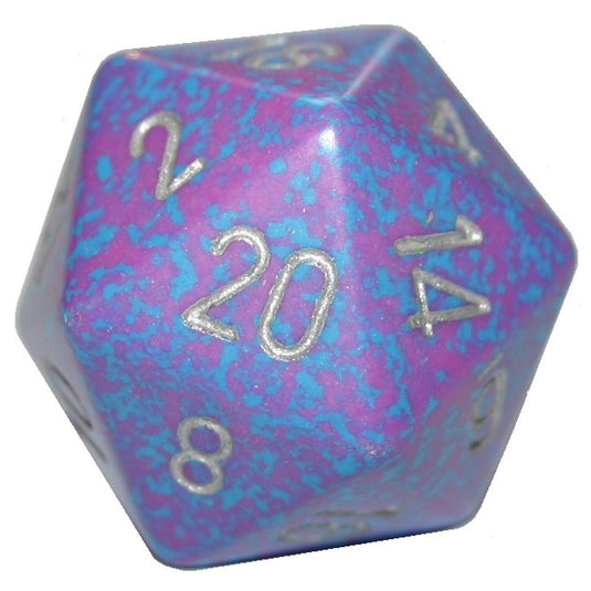 Chessex - Speckled 34mm - 20-Sided Dice - Silver Tetra