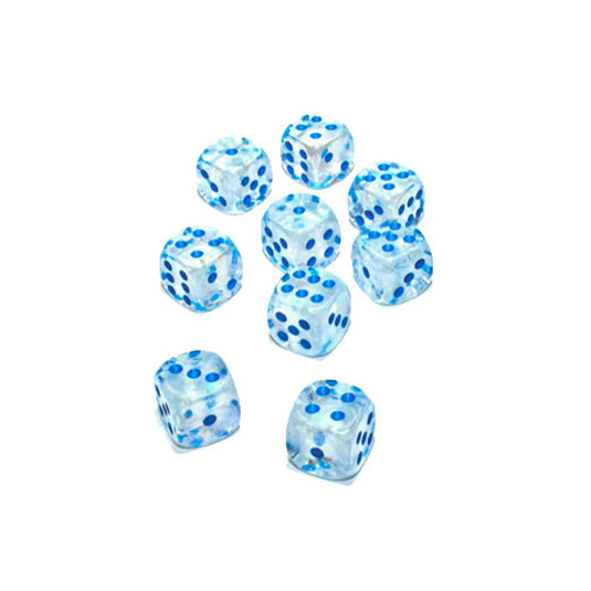 Chessex - Signature Borealis 12mm D6 w/pips 36-Dice Blocks - Icicle/light blue Luminary