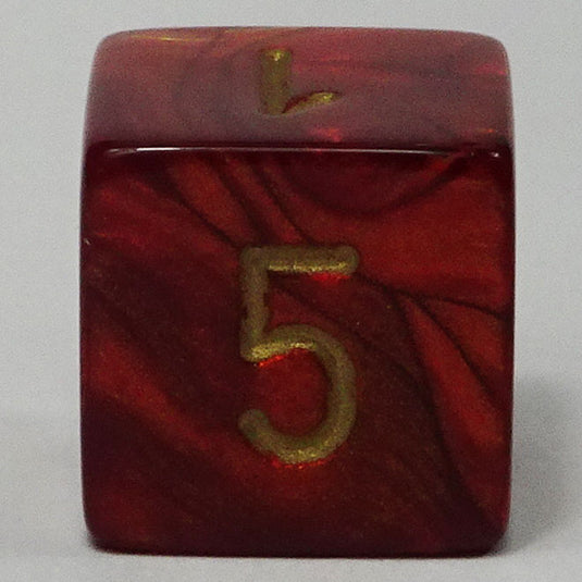 Chessex - Signature 16mm D6 - Scarab - Scarlet with Gold
