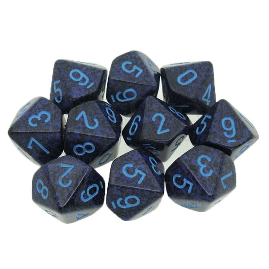 Chessex - Speckled Polyhedral D10 10-Dice Blocks - Cobalt