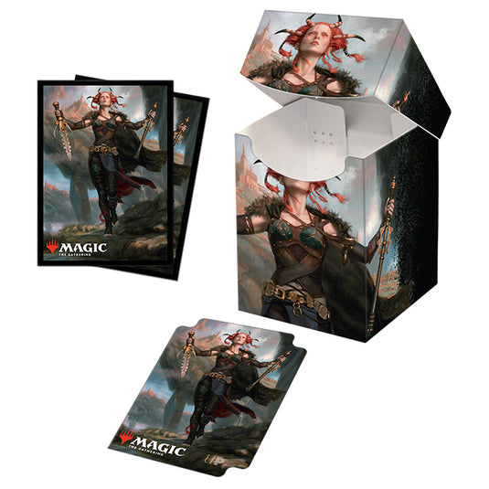 Ultra Pro - Magic the Gathering - Commander Legends - Combo 100+ Deck Box and 100 Sleeves - Jeska, Thrice Reborn
