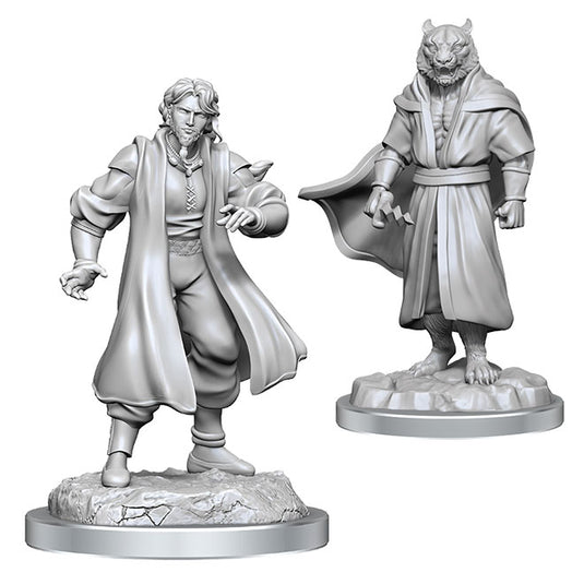 Critical Role - Unpainted Miniatures - Male Human Sorcerer Merchant & Tiger Demon