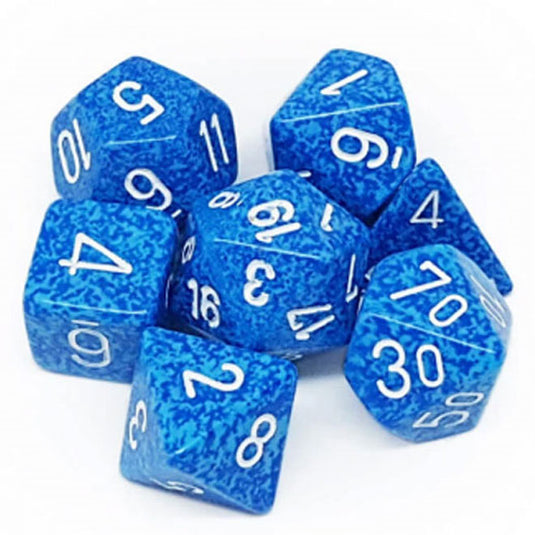 Chessex - Speckled - 16mm Polyhedral 7-Dice Set - Water