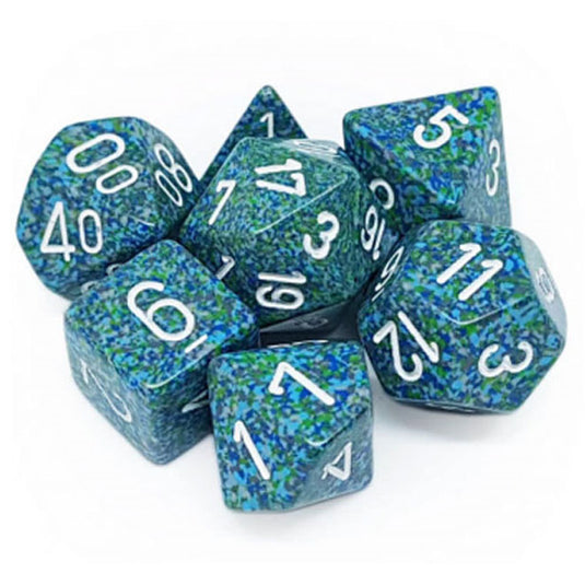 Chessex - Speckled - 16mm Polyhedral 7-Dice Set - Sea