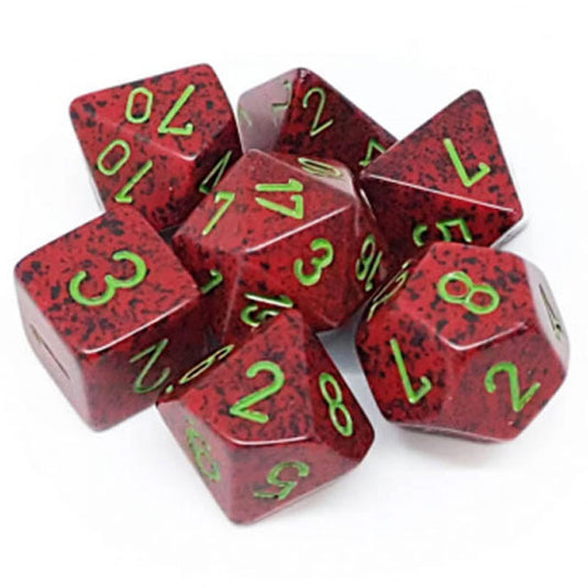 Chessex - Speckled - 16mm Polyhedral 7-Dice Set - Strawberry