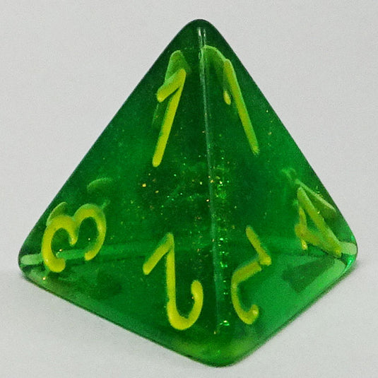 Chessex - Signature 16mm D4 - Borealis - Maple Green with Yellow