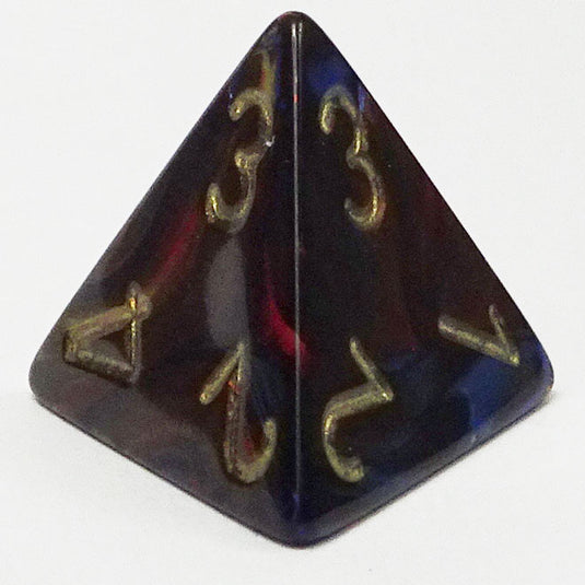 Chessex - Signature 16mm D4 - Scarab - Blue Blood with Gold