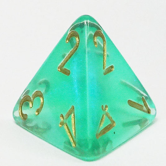 Chessex - Signature 16mm D4 - Borealis - Light Green with Gold