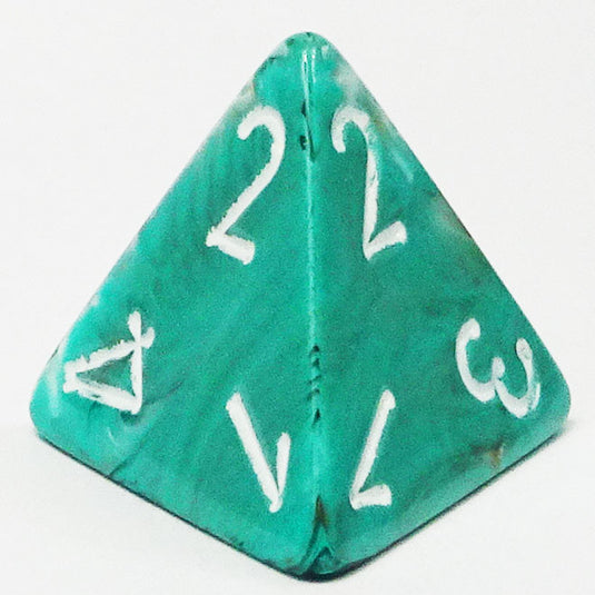 Chessex - Signature 16mm D4 - Marble - Oxi-Copper with White