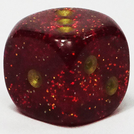 Chessex - Signature 12mm D6 - Scarab - Scarlet with Gold