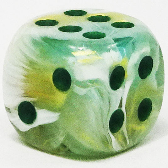 Chessex - Signature 12mm D6 - Marble - Green with Dark Green