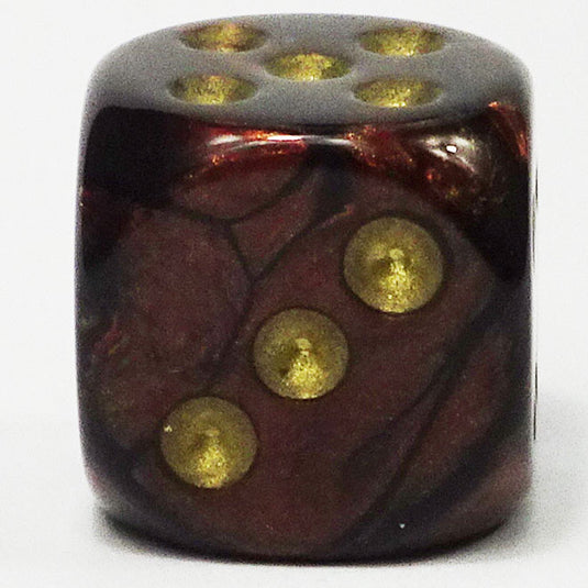 Chessex - Signature 16mm D6 W/Pips - Scarab - Blue Blood with Gold