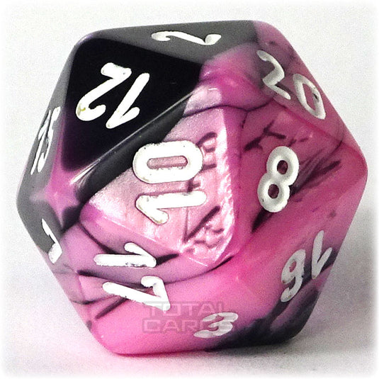 Chessex - Gemini 16mm D20 - Black-Pink w/White