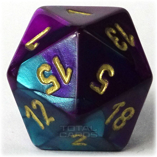 Chessex - Gemini 16mm D20 - Purple-Teal w/Gold