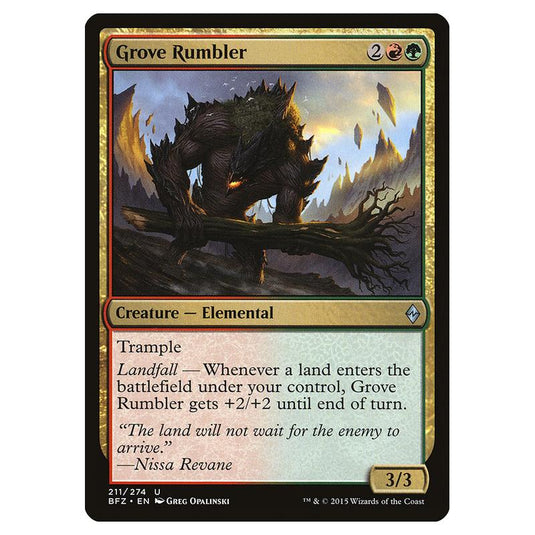 Magic The Gathering - Battle For Zendikar - Grove Rumbler - 211/274 (Foil)