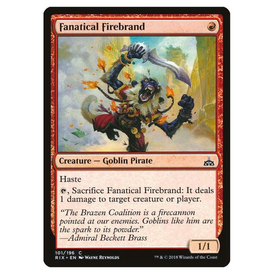 Magic The Gathering - Rivals Of Ixalan - Fanatical Firebrand - 101/196