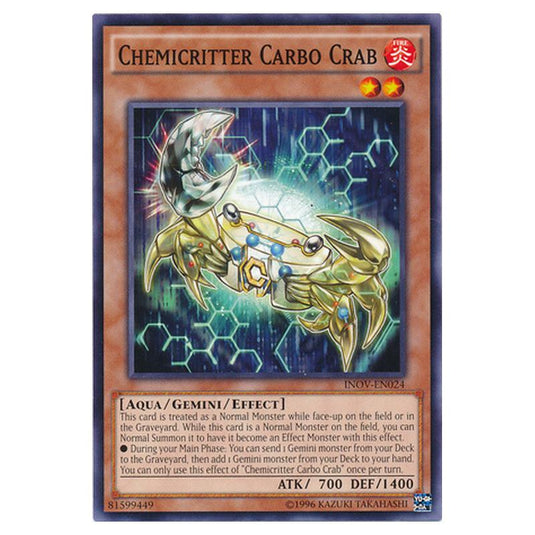 Yu-Gi-Oh! - Invasion - Vengeance - Chemicritter Carbo Crab (Common) INOV-EN024