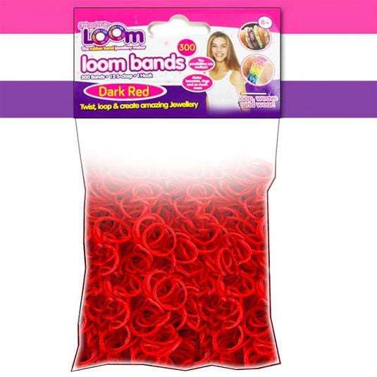 Dark Red Loom Bands - x300