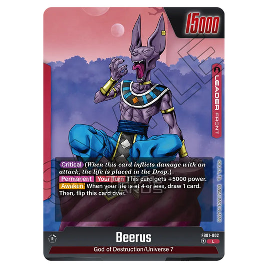 Dragon Ball Super - Fusion World - FB01 - Awakened Pulse - Beerus (Leader) - FB01-002