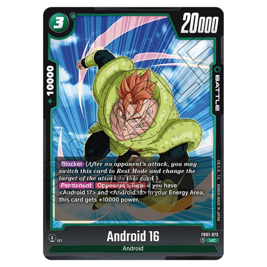 Dragon Ball Super - Fusion World - FB01 - Awakened Pulse - Android 16 (Uncommon) - FB01-073