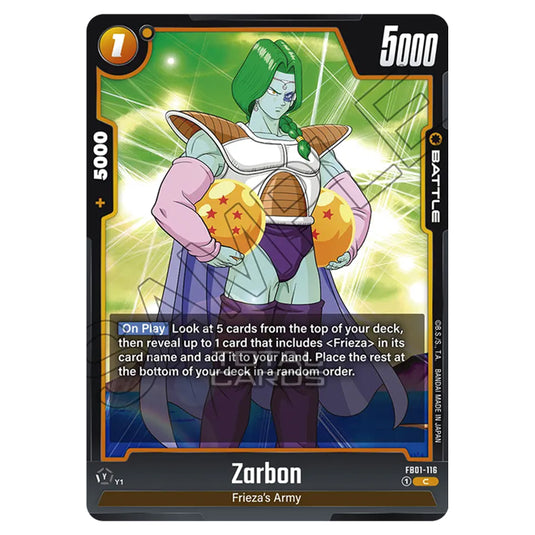 Dragon Ball Super - Fusion World - FB01 - Awakened Pulse - Zarbon (Common) - FB01-116