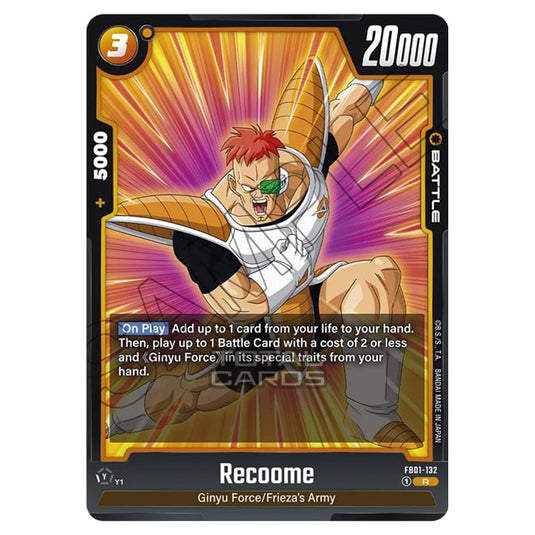 Dragon Ball Super - Fusion World - FB01 - Awakened Pulse - Recoome (Rare) - FB01-132