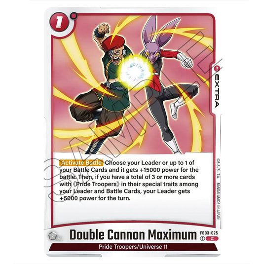 Double Cannon Maximum FB03-025 card from the Dragon Ball Super Card Game Fusion World set FB03 - Raging Roar