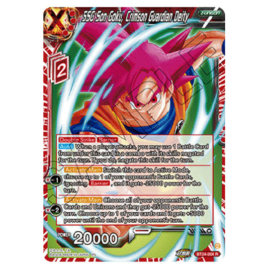 Dragon Ball Super - B24 - Beyond Generations - SSG Son Goku, Crimson Guardian Deity - BT24-004
