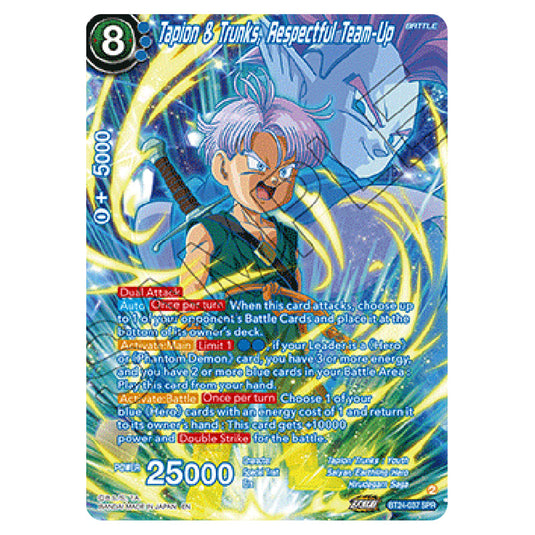Dragon Ball Super - B24 - Beyond Generations - Tapion & Trunks, Respectful Team-Up - BT24-037-SPR