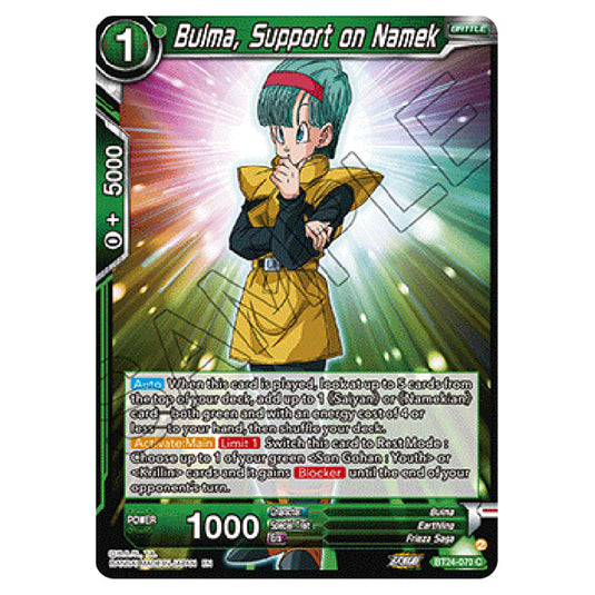 Dragon Ball Super - B24 - Beyond Generations - Bulma, Support on Namek - BT24-070