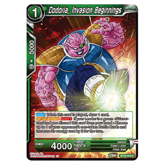 Dragon Ball Super - B24 - Beyond Generations - Dodoria, Invasion Beginnings - BT24-073