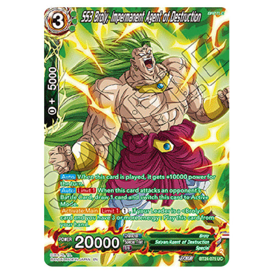 Dragon Ball Super - B24 - Beyond Generations - SS3 Broly, Impermanent Agent of Destruction - BT24-075-SPR