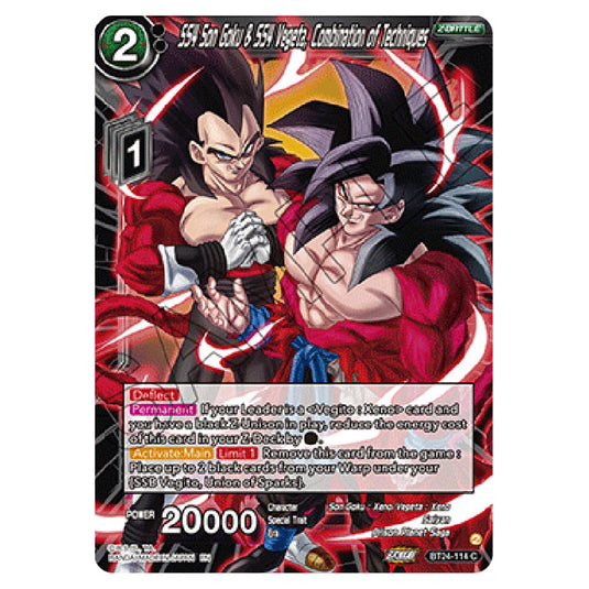 Dragon Ball Super - B24 - Beyond Generations - SS4 Son Goku & SS4 Vegeta, Combination of Techniques - BT24-114