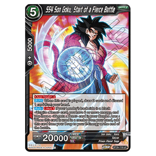 Dragon Ball Super - B24 - Beyond Generations - SS4 Son Goku, Start of a Fierce Battle - BT24-116