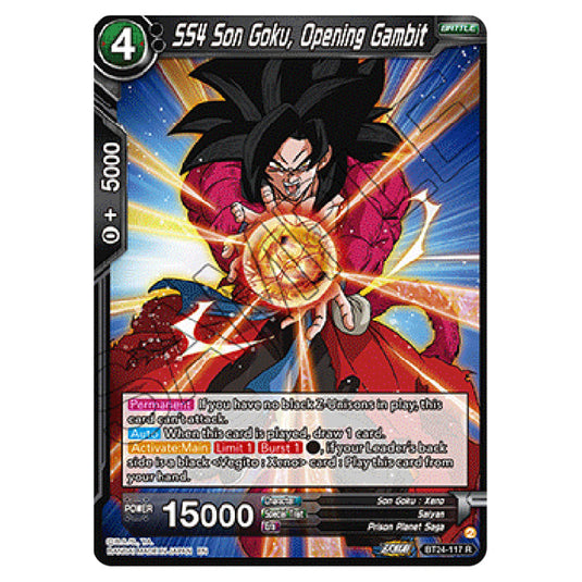 Dragon Ball Super - B24 - Beyond Generations - SS4 Son Goku, Opening Gambit - BT24-117