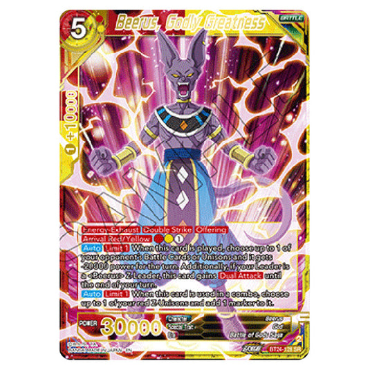 Dragon Ball Super - B24 - Beyond Generations - Beerus, Godly Greatness - BT24-128