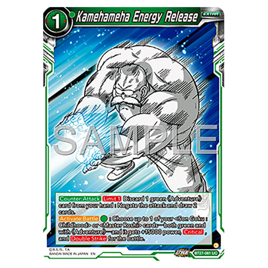 Kamehameha Energy Release BT27-061 card from the Dragon Ball Super Card Game set B27 - History of Z