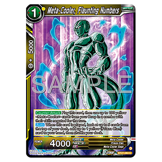 Meta-Cooler, Flaunting Numbers BT27-083 card from the Dragon Ball Super Card Game set B27 - History of Z